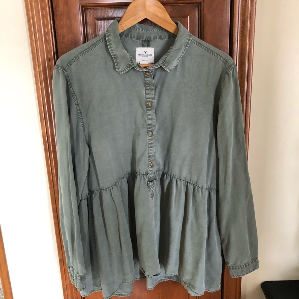 AE peplum button down shirt